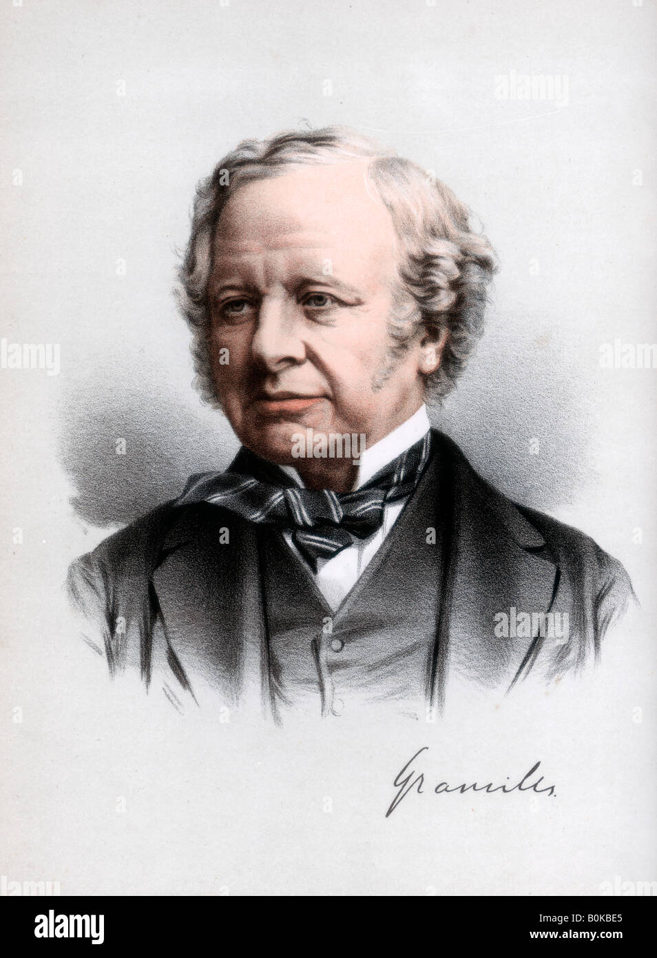 Granville Leveson-Gower, 2. Earl Granville, der britischen Liberalen Staatsmann, c 1890. Artist: Cassell, Petter & Galpin Stockfoto