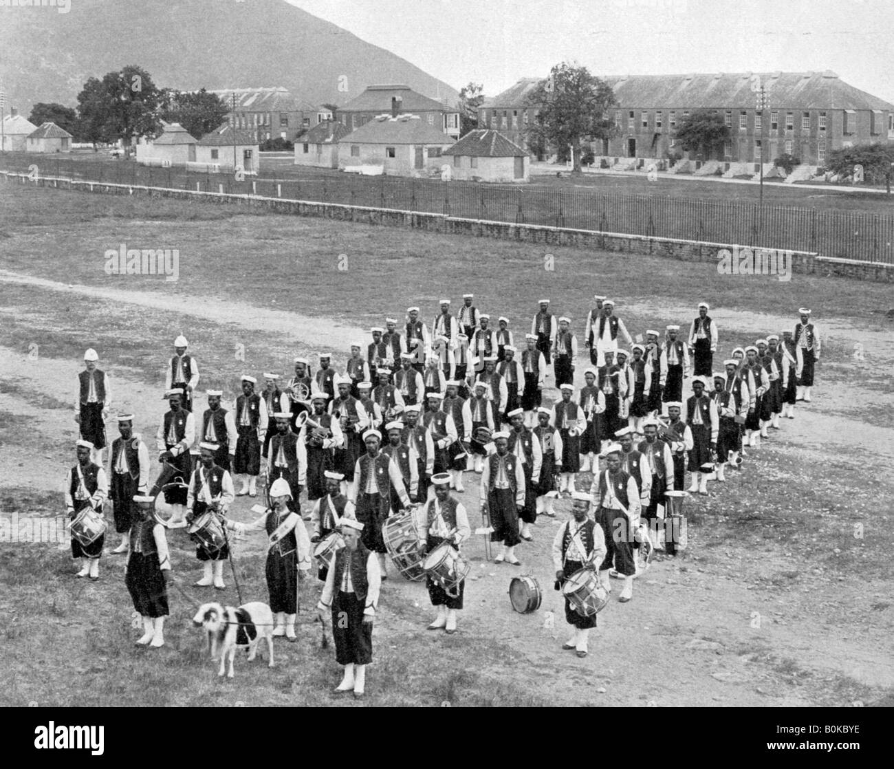 Westindische Band, Up-Park-Camp, Jamaika, c1905. Künstler: Adolphe Duperly & Sohn Stockfoto
