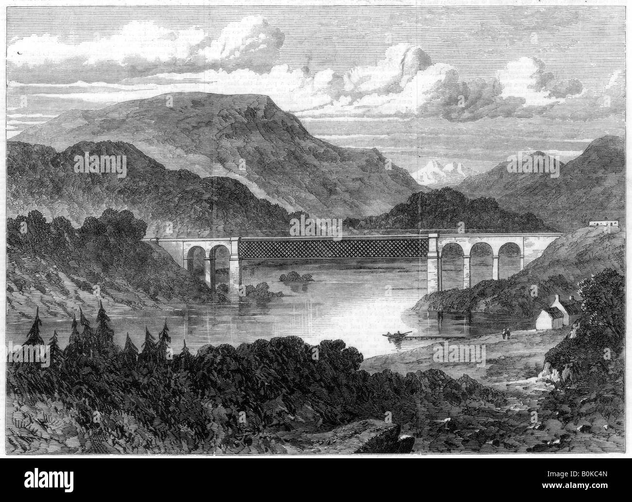 Oykel Viadukt, Sutherland Eisenbahn, 1866. Artist: Unbekannt Stockfoto