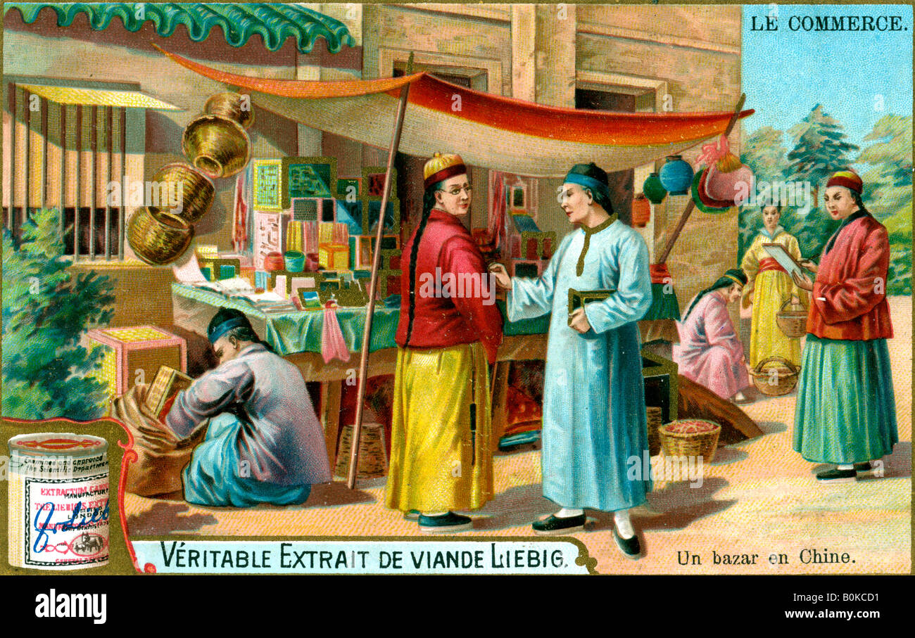 Ein Basar in China, 1900. Künstler: unbekannt Stockfoto