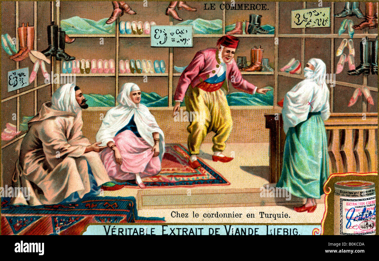 Bei einem Schuster in der Türkei, 1900. Künstler: unbekannt Stockfoto