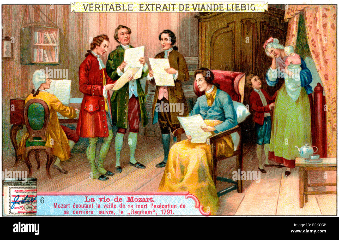 Die sterbenden Mozart hören auf die Leistung seines Requiems, 1791, (1900). Künstler: unbekannt Stockfoto