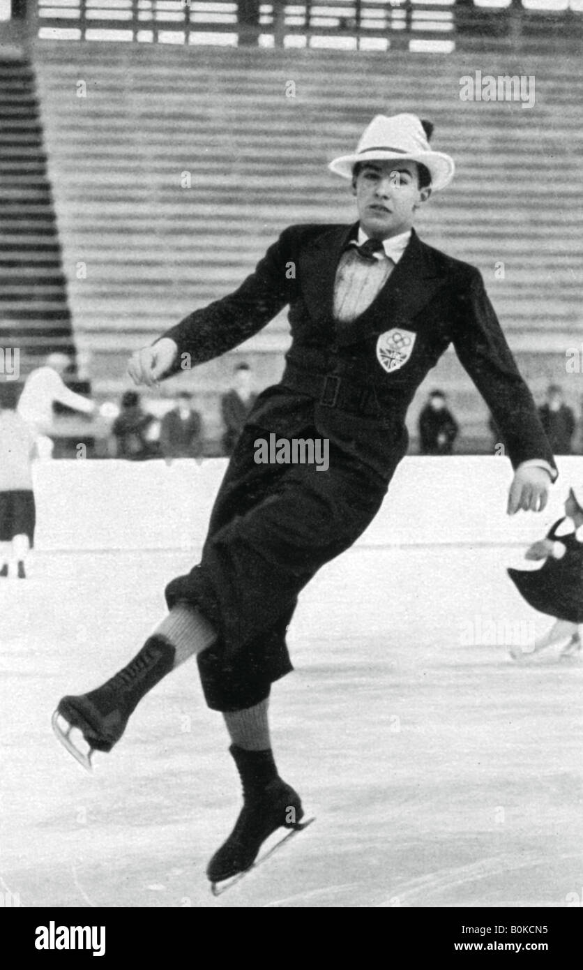 Jack Dunn, Britische Eiskunstläuferin, Winter Olympics, Garmisch-Partenkirchen, Deutschland, 1936. Artist: Unbekannt Stockfoto