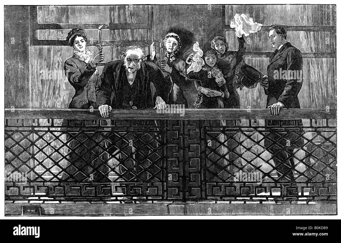 "Herr Gladstone Adressierung der Masse vom Balkon", Ende des 19. Jahrhunderts. Künstler: unbekannt Stockfoto