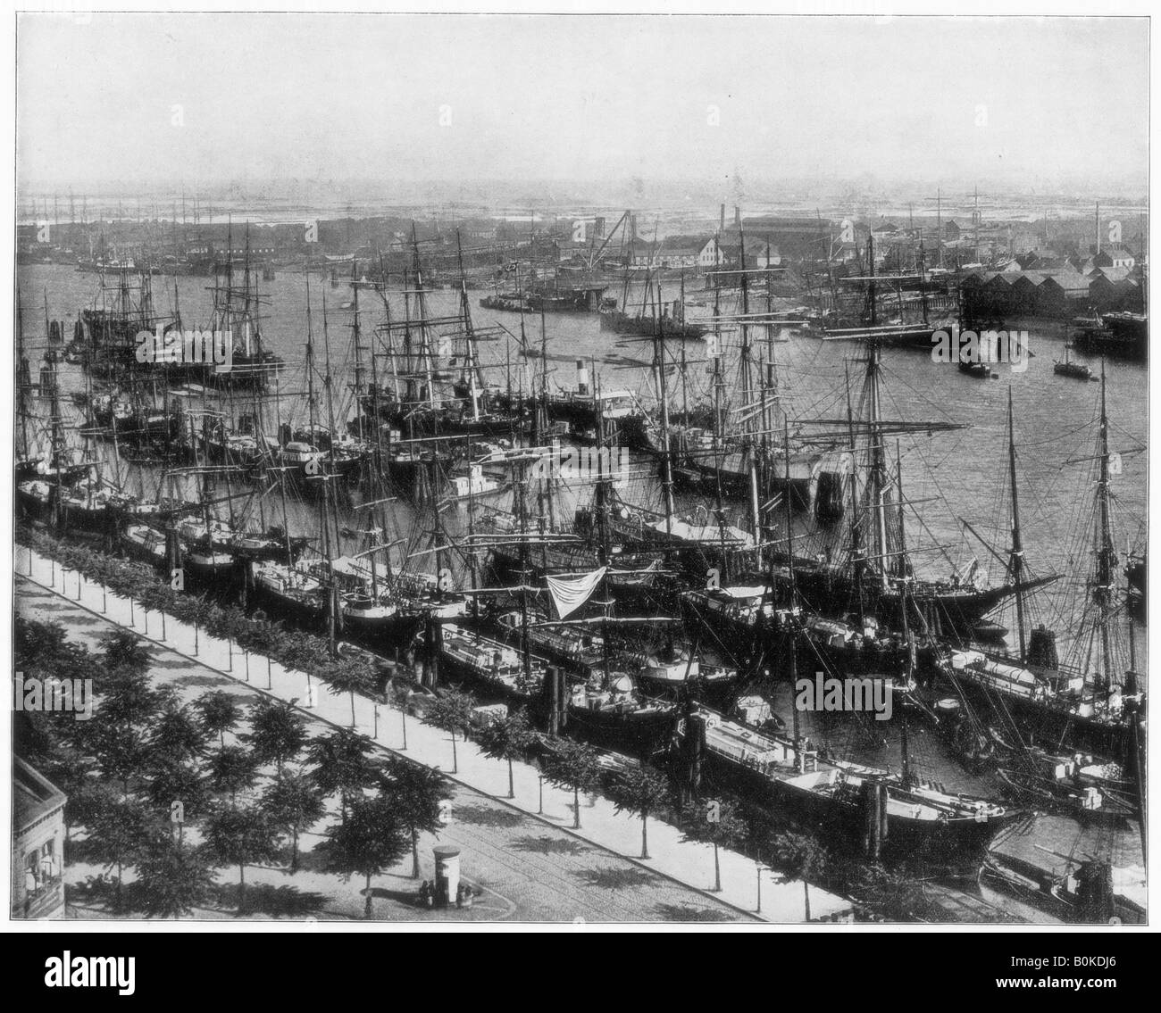Hamburger Hafen, Deutschland, Ende des 19. Jahrhunderts. Artist: John L Stoddard Stockfoto