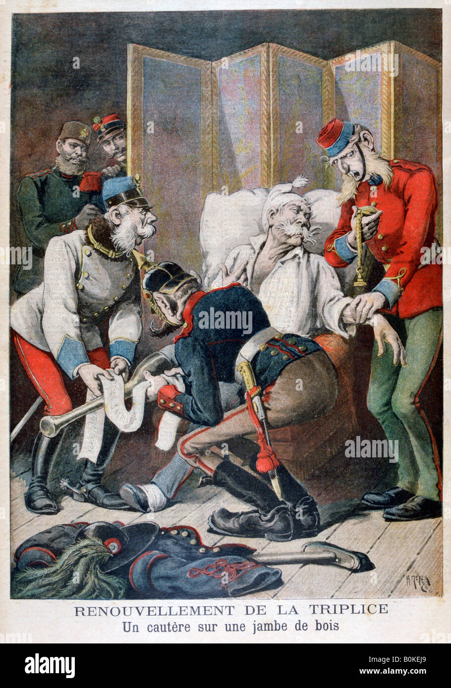 Erneuerung der Dreibund Deutschland, Österreich und Italien, 1896. Künstler: Henri Meyer Stockfoto