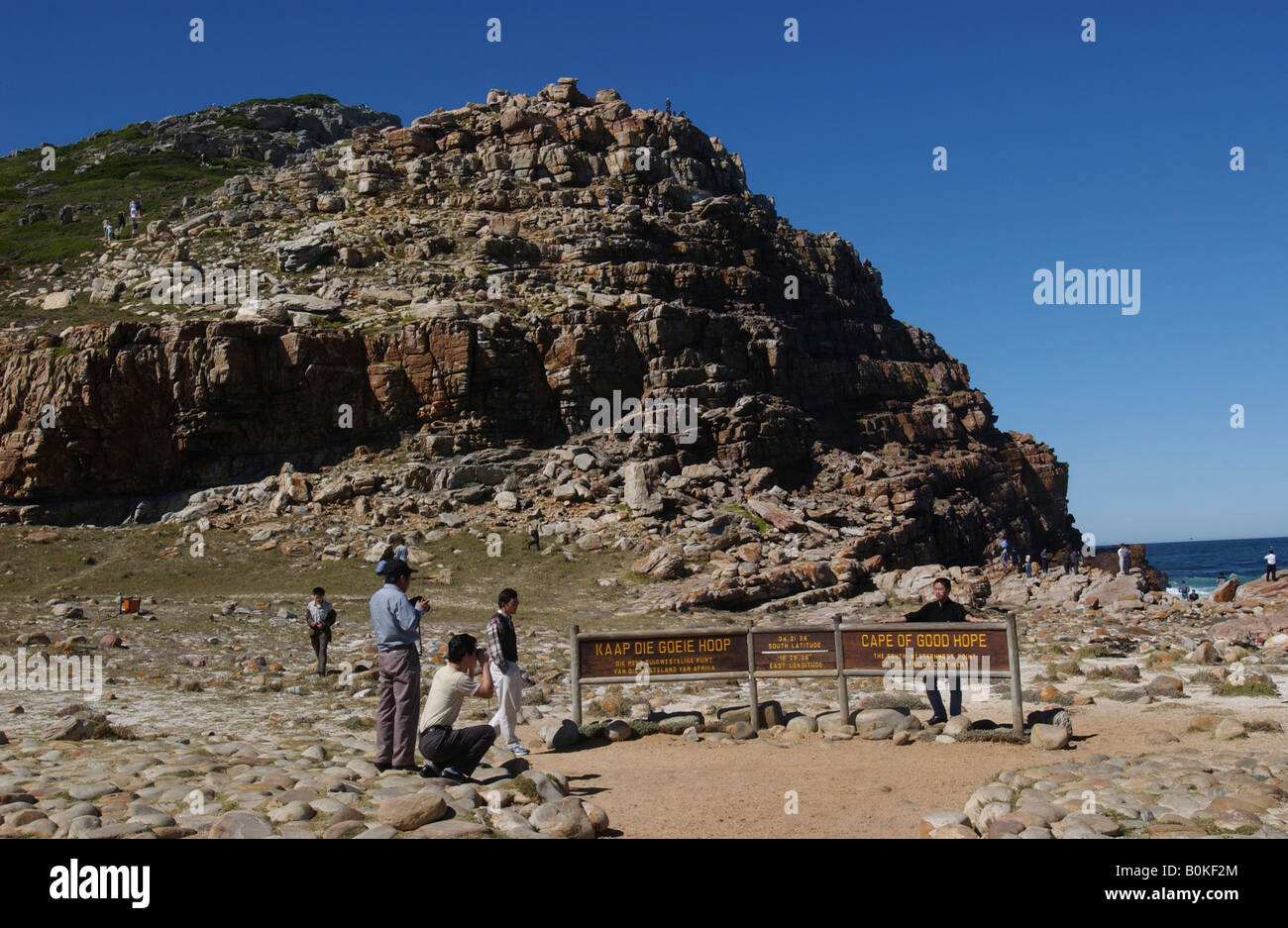 Touristen am Kap der guten Hoffnung Stockfoto