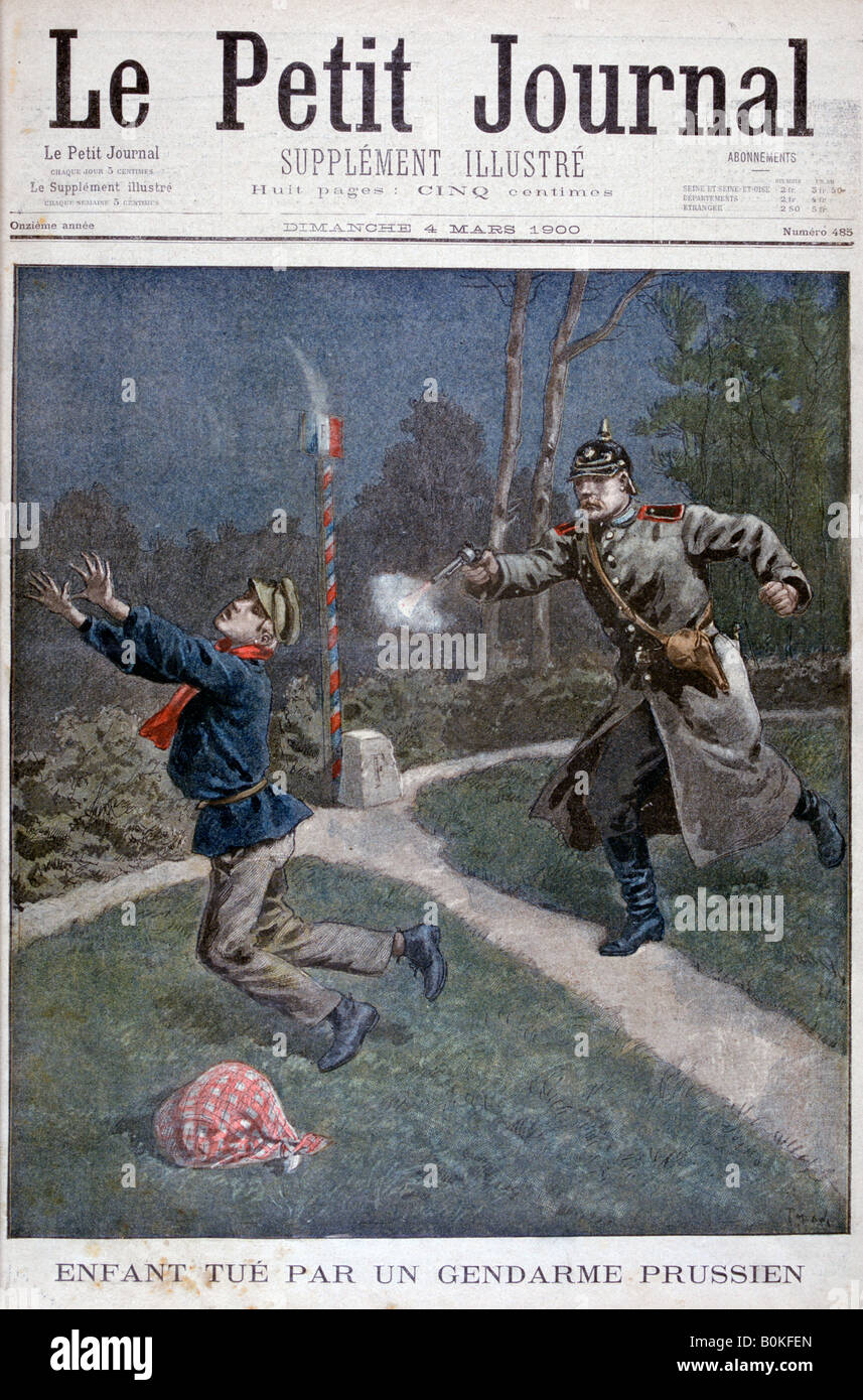 Ein Junge von eines preußischen Gendarmen, die Flucht aus einer JVA 1900 erschossen. Künstler: unbekannt Stockfoto