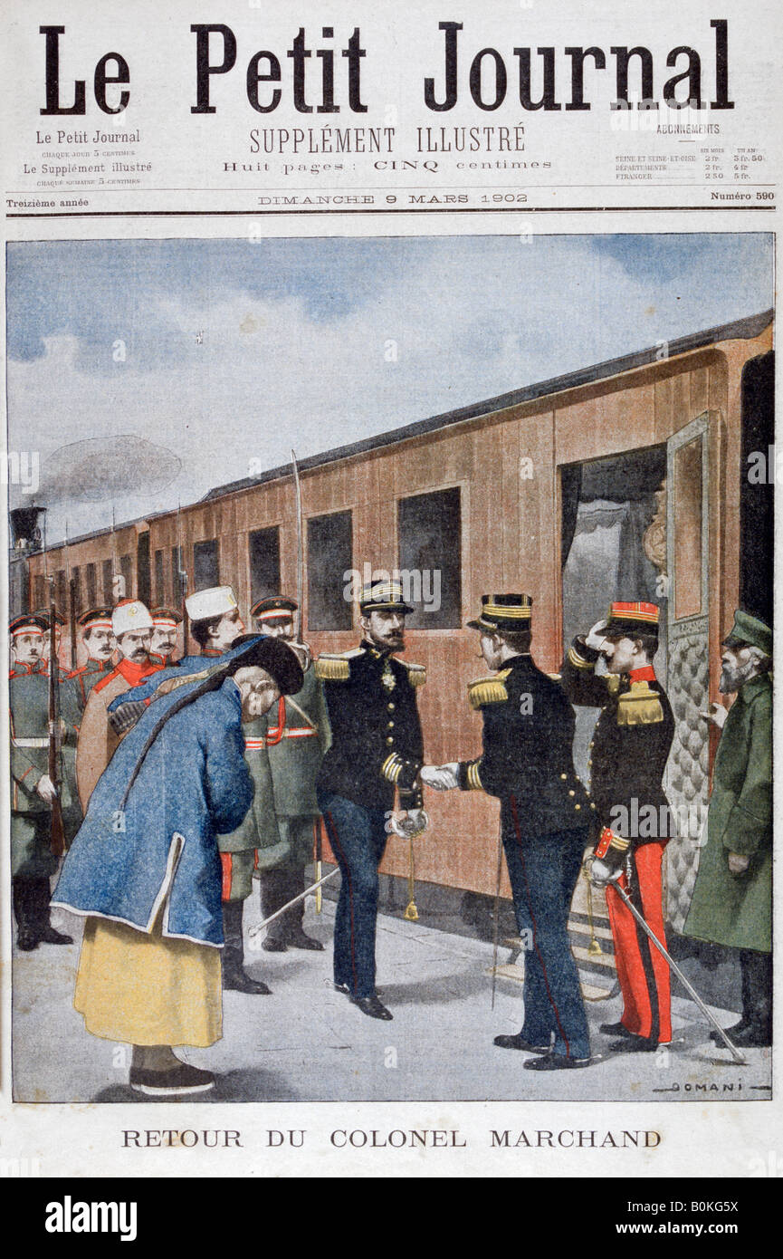 Rückkehr der Oberst Marchand in China, 1902. Künstler: unbekannt Stockfoto