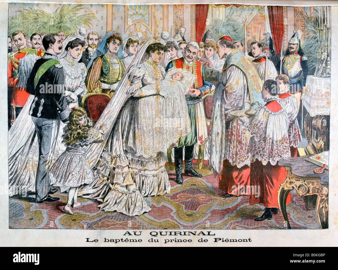 Die Taufe von Prinz von Piemont, Quirinal Palast, Rom, 1904. Künstler: unbekannt Stockfoto