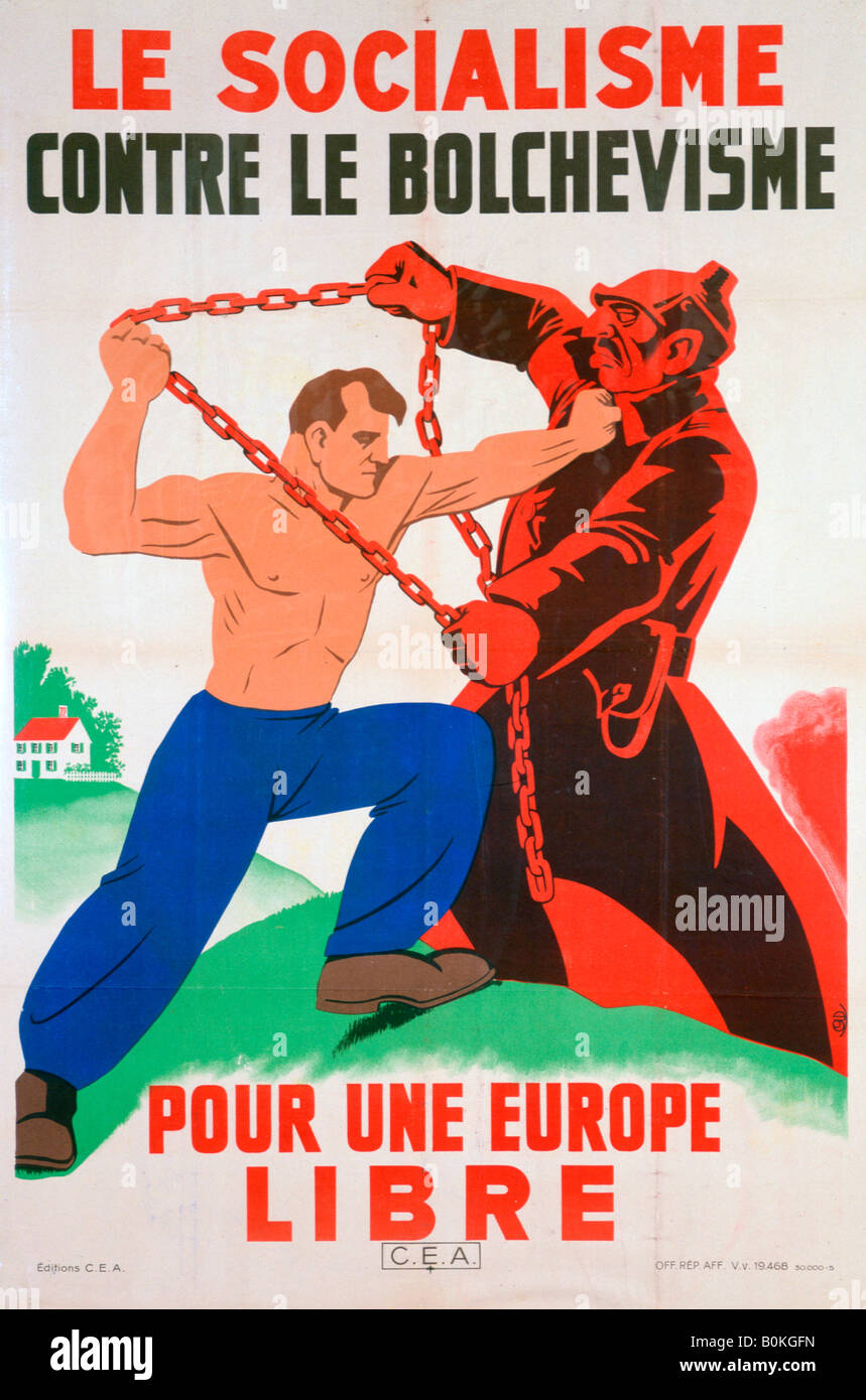 "Sozialismus gegen den Bolschewismus, für ein Freies Europa", 20. Artist: Unbekannt Stockfoto