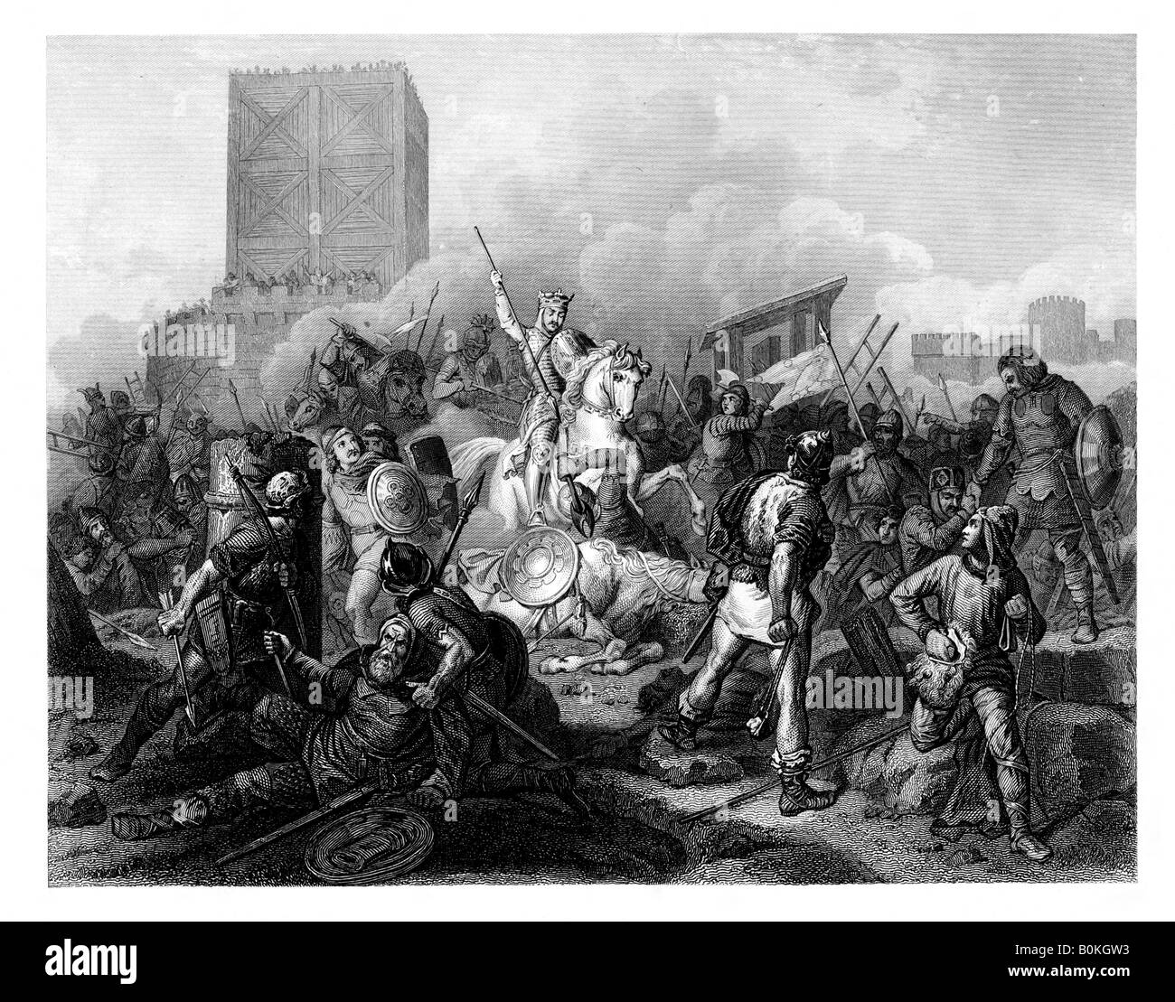 Paris belagert von den Normannen, 885 AD, (1875). Artist: T Sherratt Stockfoto