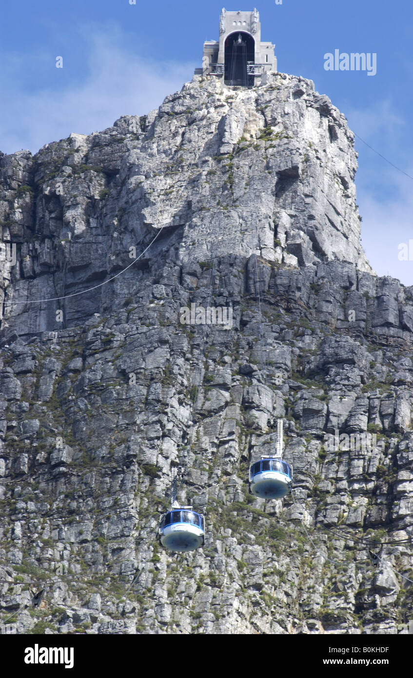 Seilbahn auf den Tafelberg Stockfoto