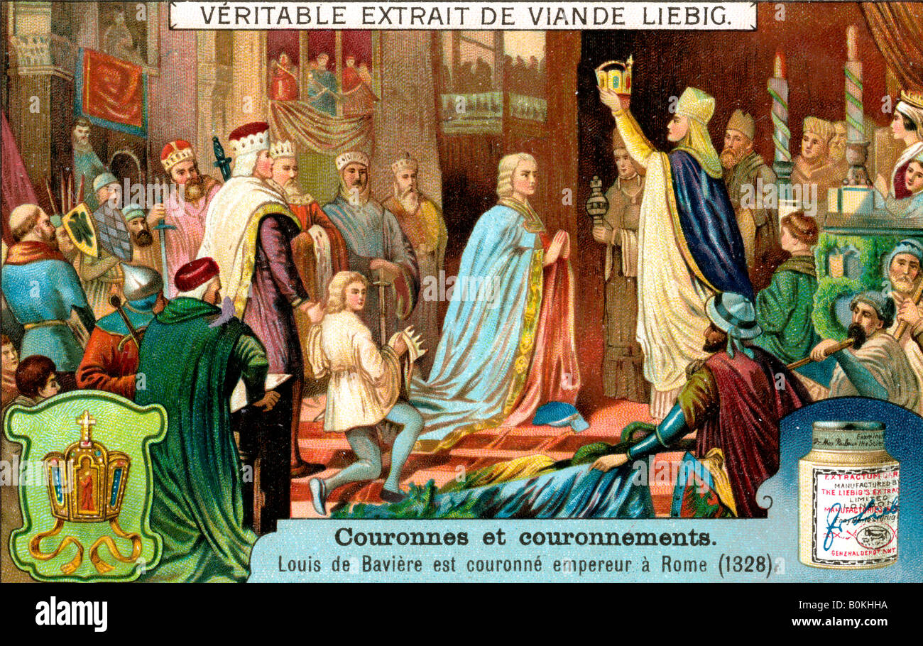 Ludwig von Bayern gekrönt Kaiser von Rom im Jahre 1328, (1900). Künstler: unbekannt Stockfoto