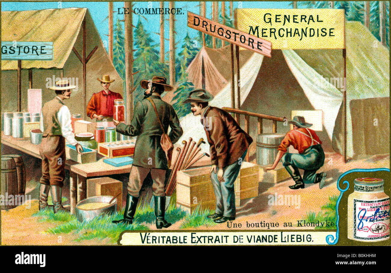 Ein Geschäft in Klondyke, 1900. Künstler: unbekannt Stockfoto