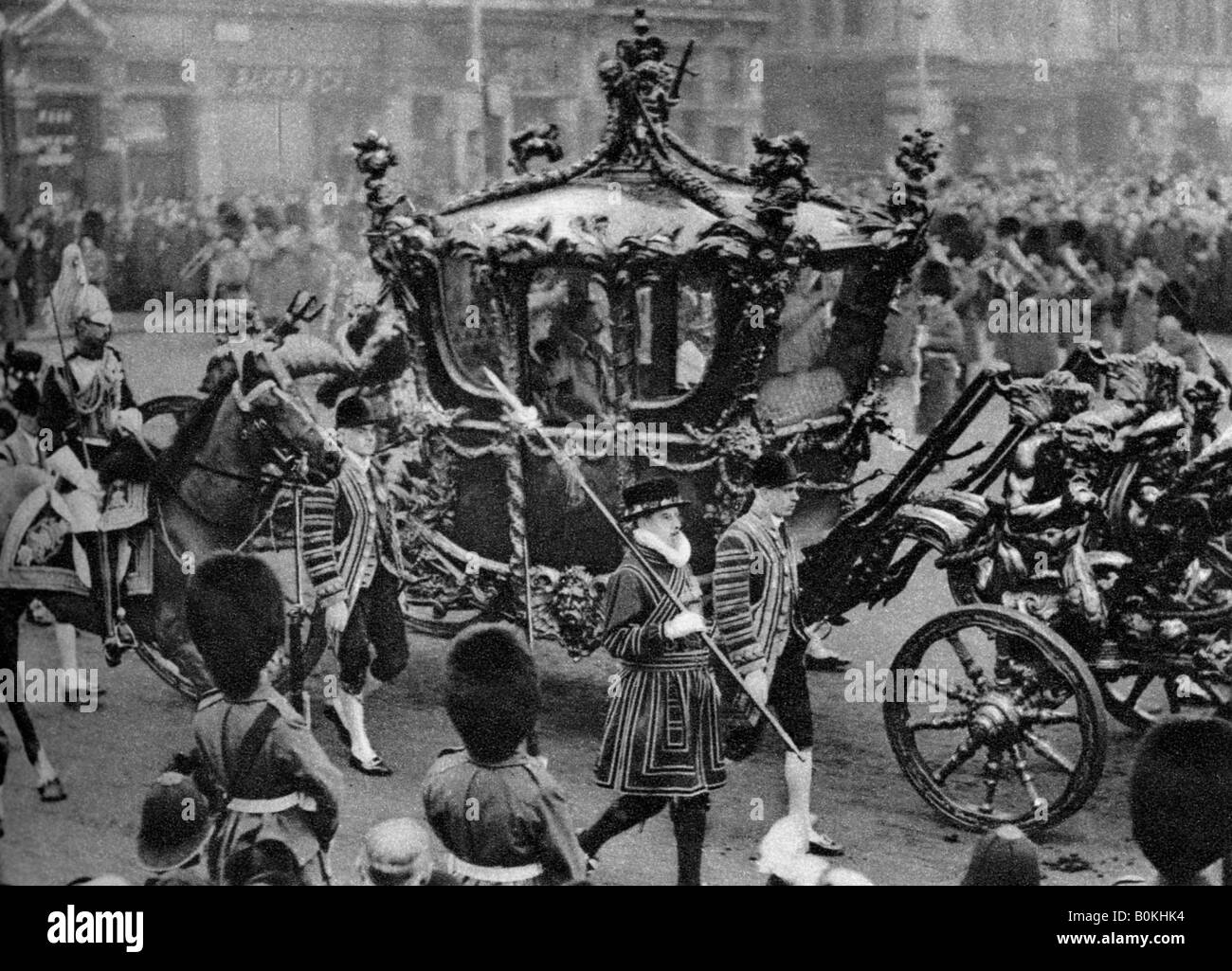 Die Royal Coach auf dem Weg des Europäischen Parlaments zu öffnen, London, 1926-1927. Artist: Unbekannt Stockfoto