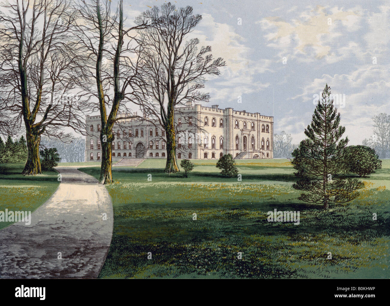 Kimbolton Schloss, Cambridgeshire, aus dem späten 19. Jahrhundert. Artist: A F Hydon Stockfoto