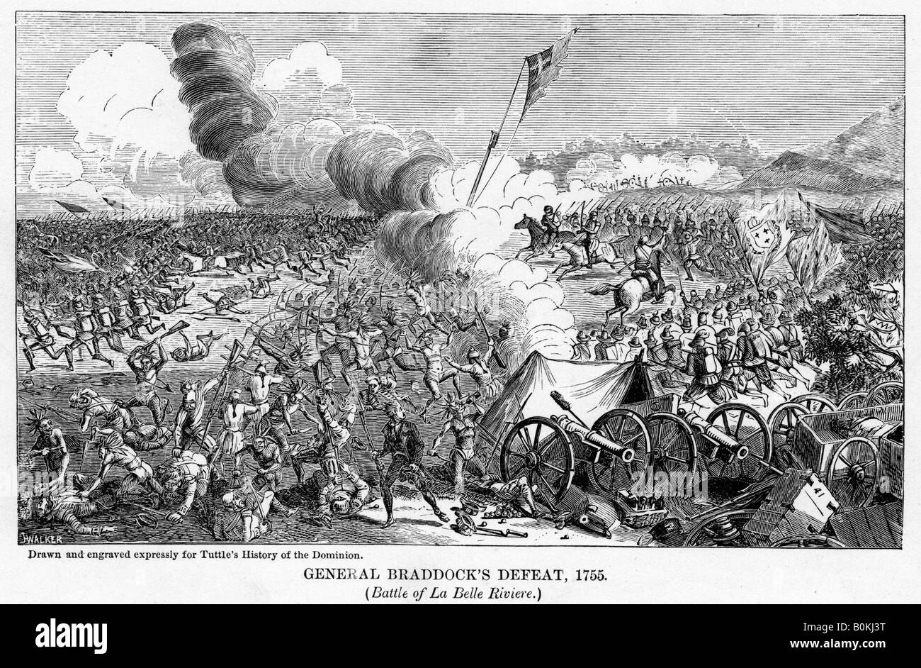 "General Braddock Niederlage, 1755", (1877). Künstler: unbekannt Stockfoto