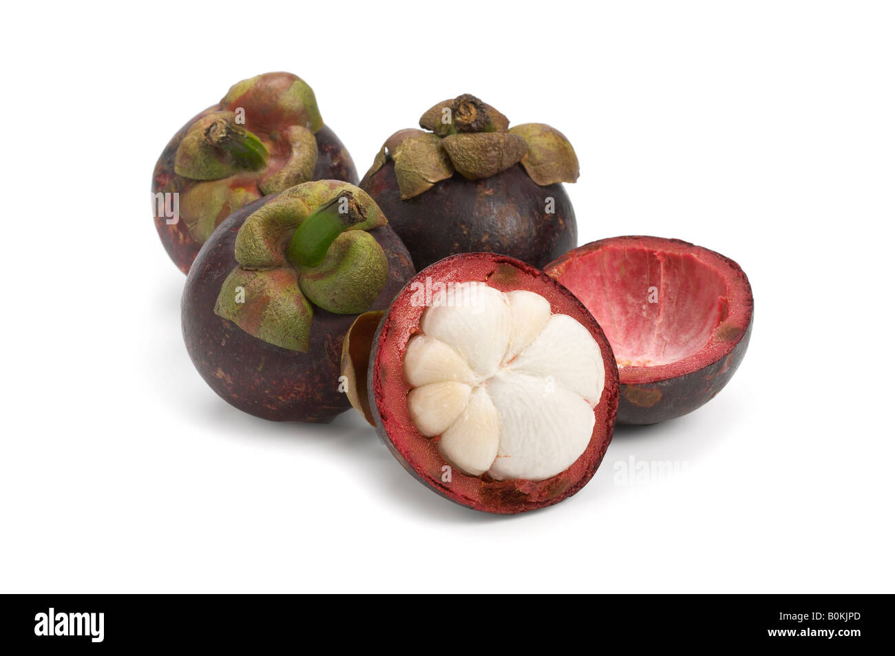 Gruppe der Mangostan-Frucht Stockfoto