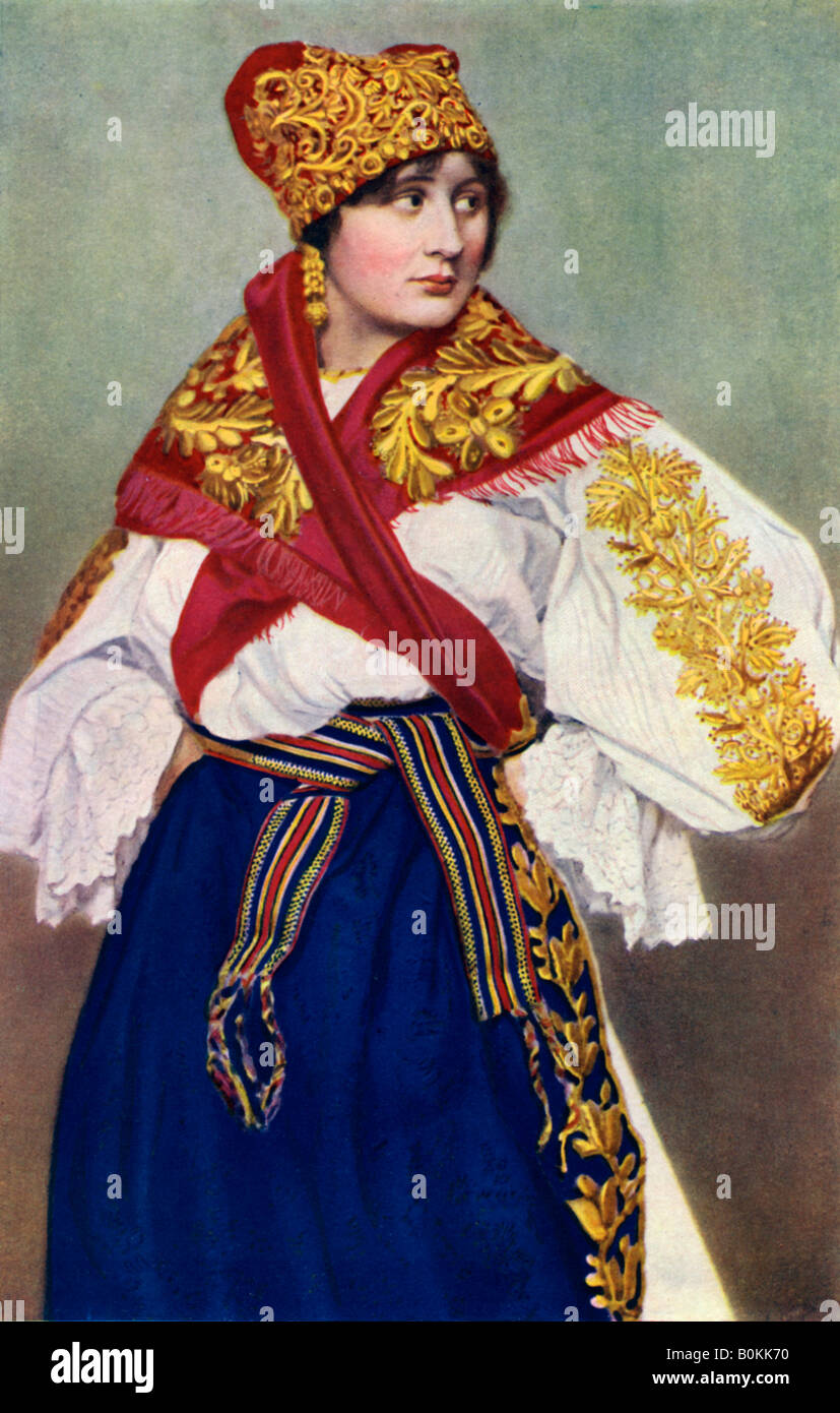 Bäuerin in Tracht, in der Tschechoslowakei, 1922. Artist: Unbekannt Stockfoto