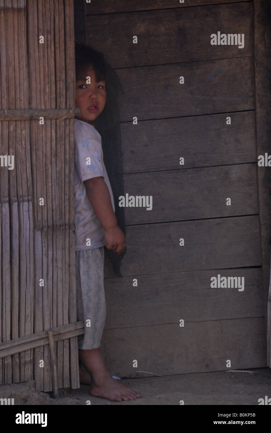 Wah Kind (Karen Flüchtling) in der thai-burmesischen Grenze, Mae Hong Son, Nord-thailand Stockfoto