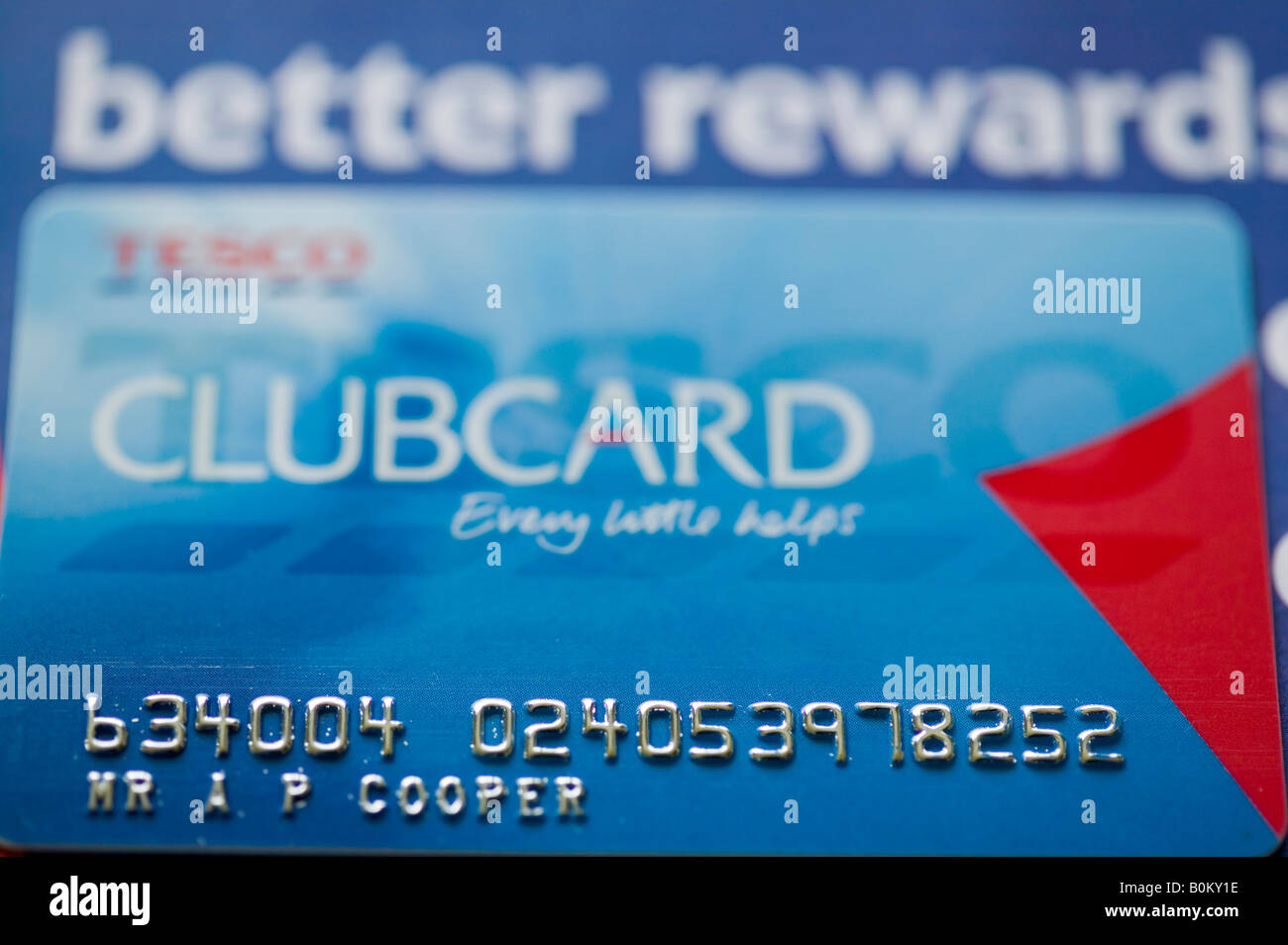 Eine Shop-Treuekarte Tesco Clubcard Stockfoto