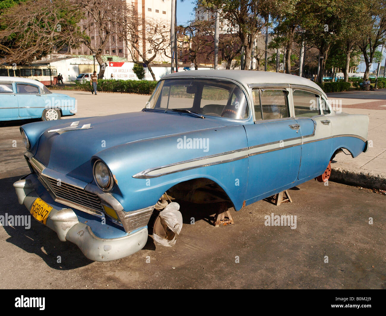 Havanna Kuba amerikanische Oldtimer, die für Teile entfernt wurden. Stockfoto