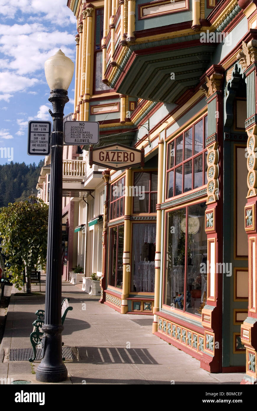 Main Street, Dorf Ferndale, Kalifornien, USA. Stockfoto