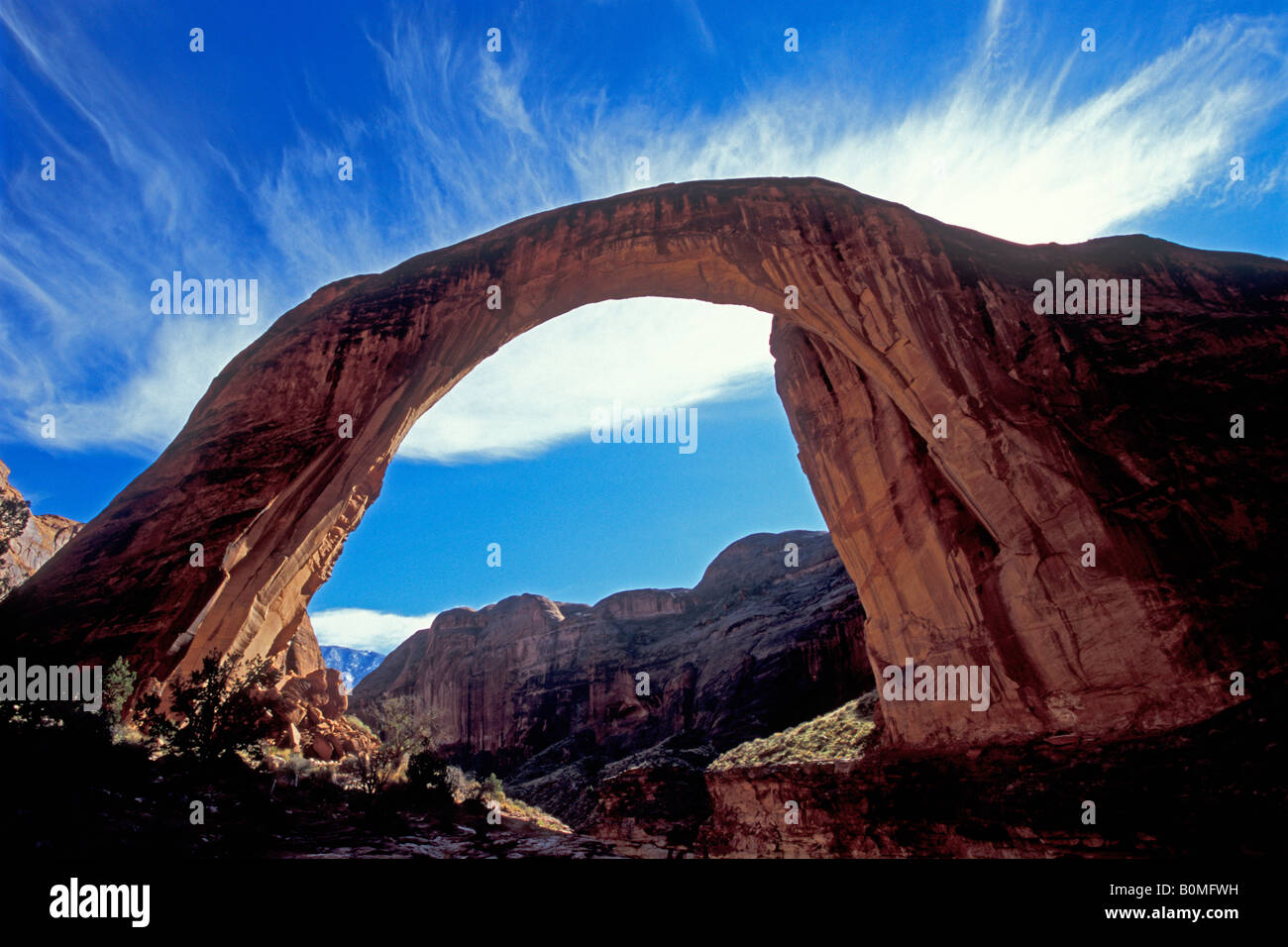Regenbogenbrücke, Rainbow Bridge National Monument in Utah. Stockfoto