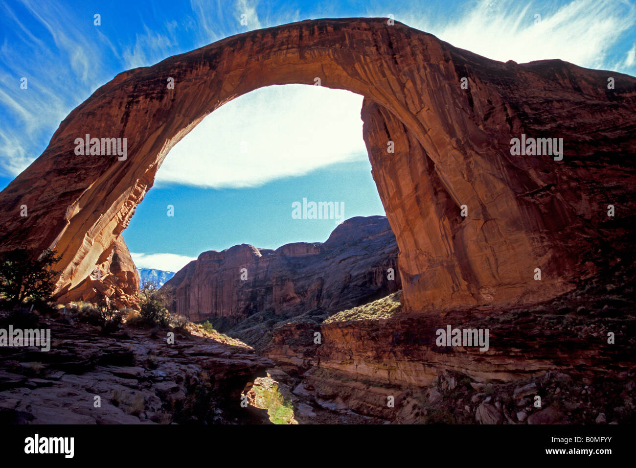 Regenbogenbrücke, Rainbow Bridge National Monument in Utah. Stockfoto