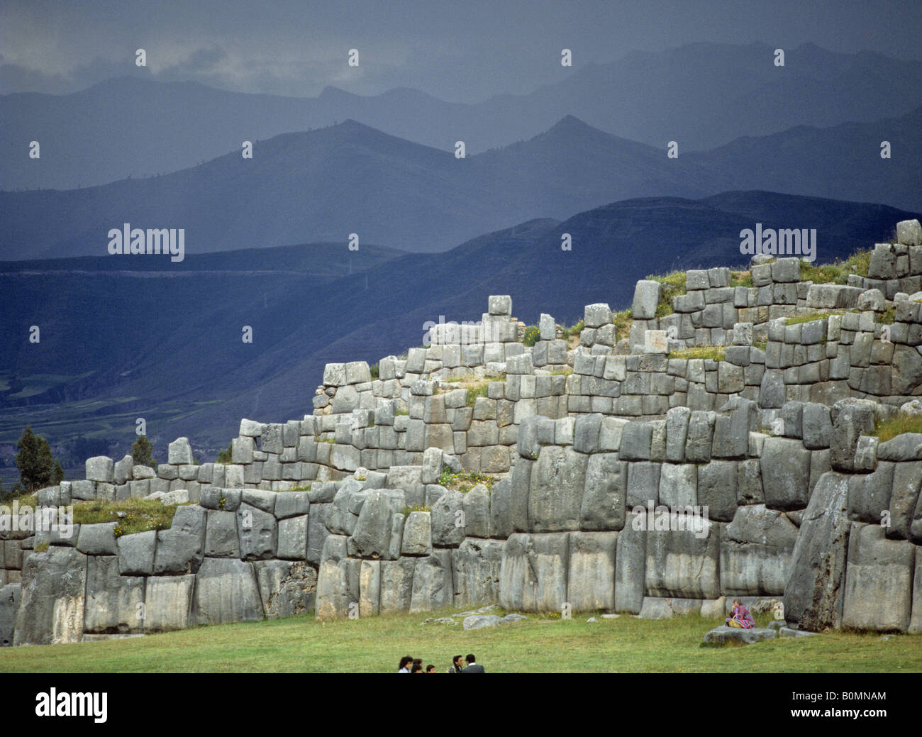 megalithischen Mauern der Festung Sacsayhuaman nahe Stadt Cuzco peru Stockfoto