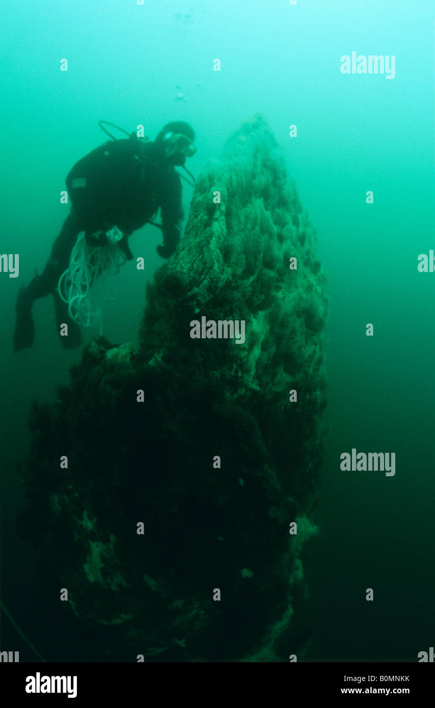 Einzigartige geologische Phänomene "Strytan": eine thermische Vent, einem natürlichen Kamin, gemacht von heißen, mineralischen reichen, Wasser, wie einen schwarze Raucher. Stockfoto