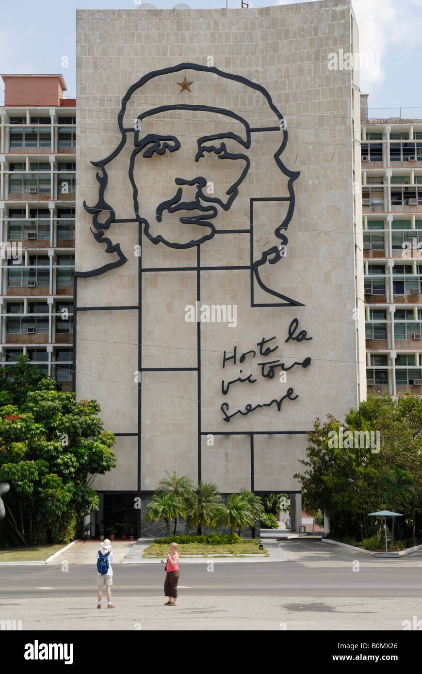Fassade des Ministerium des Innern an der Plaza De La Revolution Havanna Kuba April 2007 Stockfoto