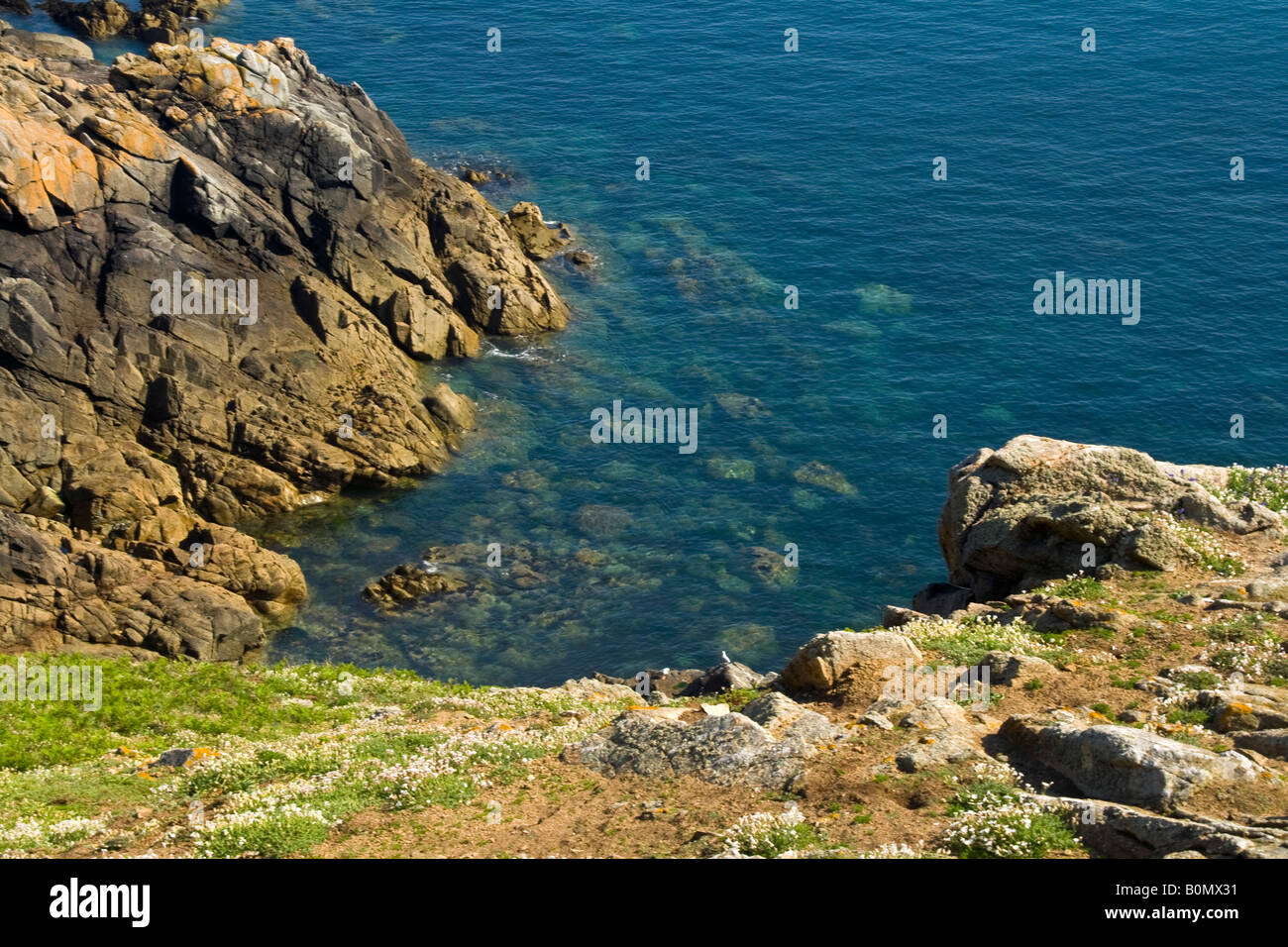 7 Les Iles, rosa Granit Küste, Bretagne, Frankreich Stockfoto
