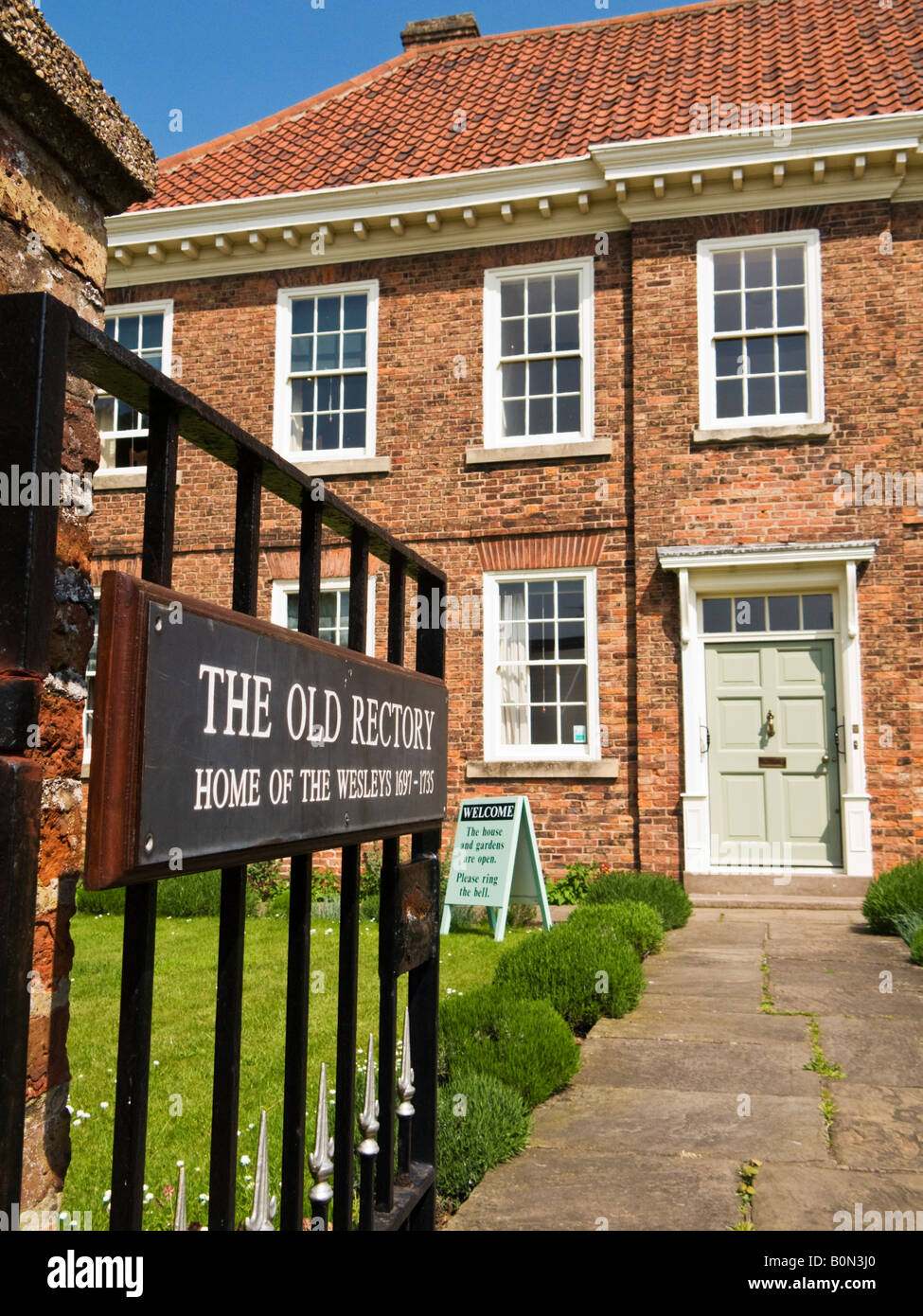 Die Old Rectory, Geburtsort und Heimat zu den Gründern der Methodismus John und Charles Wesley in Epworth, North Lincolnshire, Großbritannien Stockfoto