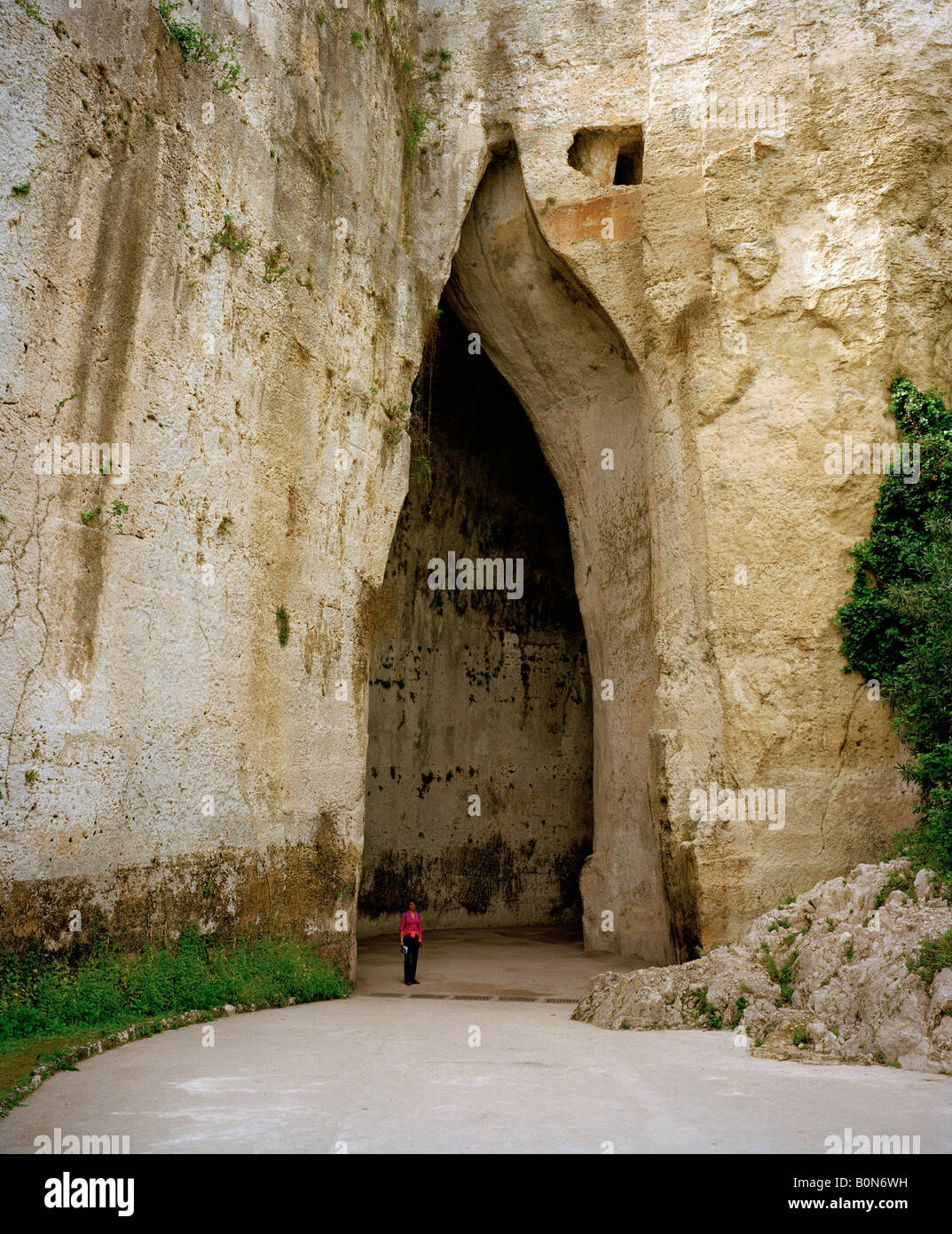 Die Orecchio di Dionisio Latomia del Paradiso Neapolis Parco Archeologico Siracusa Siracusa Sizilien Italien EU. Stockfoto