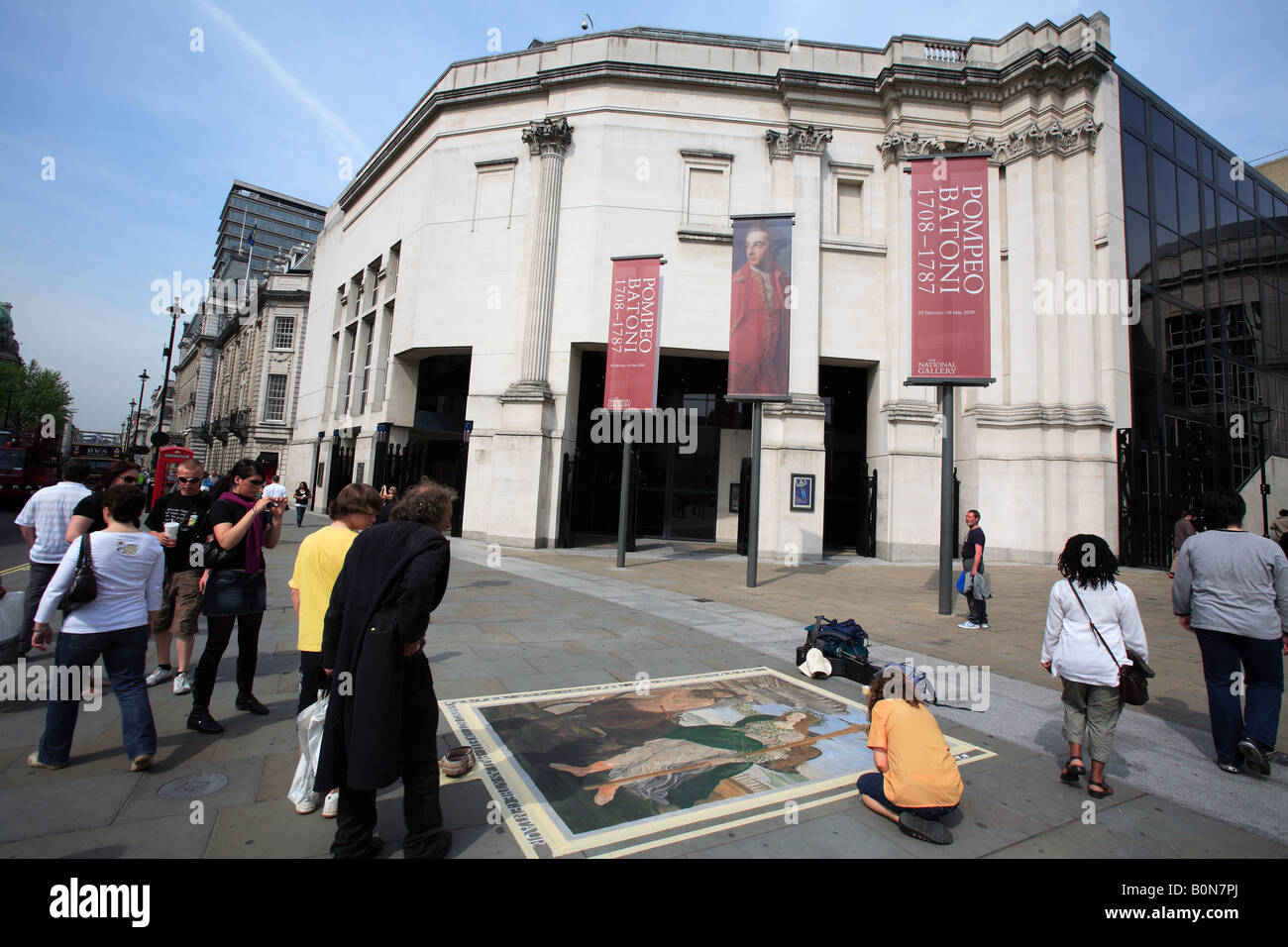 Europa London Trafalgar square Eingang der Sainsbury-Flügel der national gallery Stockfoto