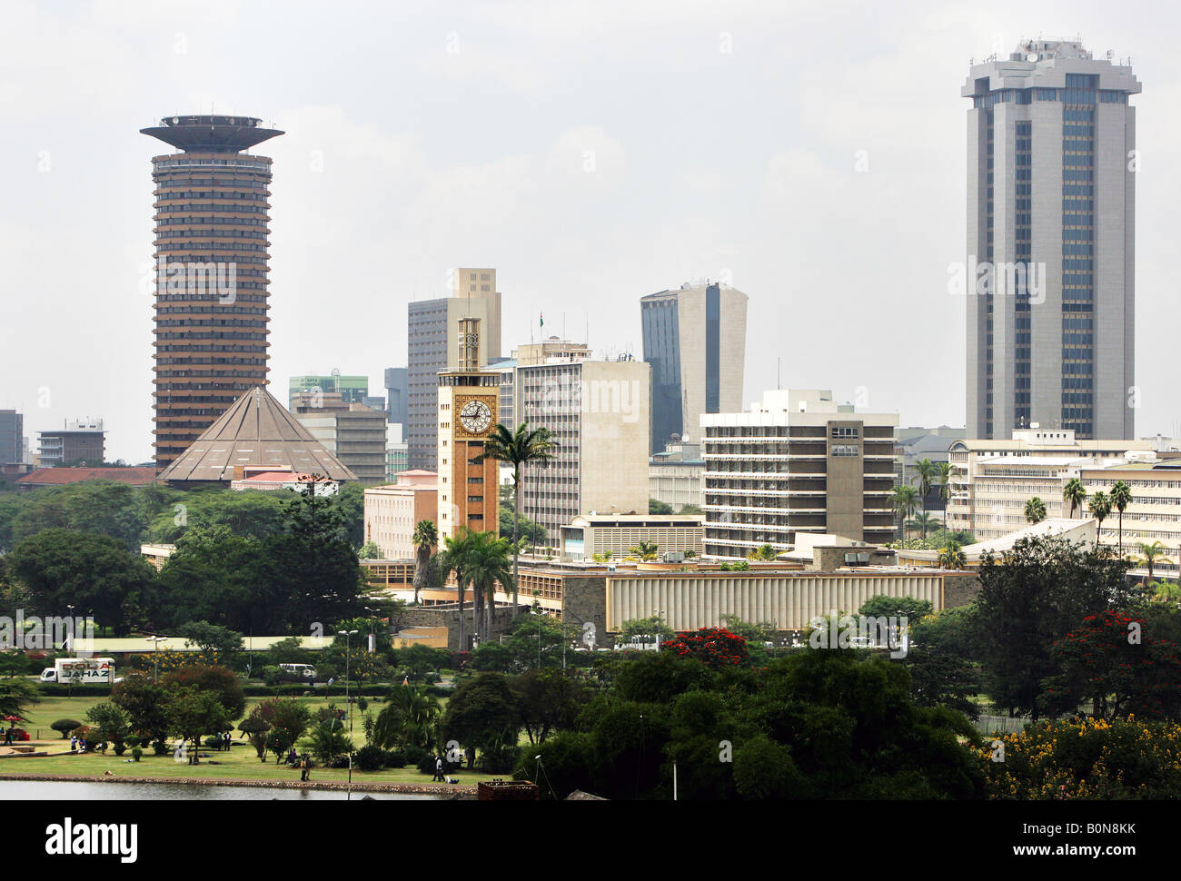 Kenia: Blick vom Uhuru Park auf die Skyline von Nairobi Stockfoto