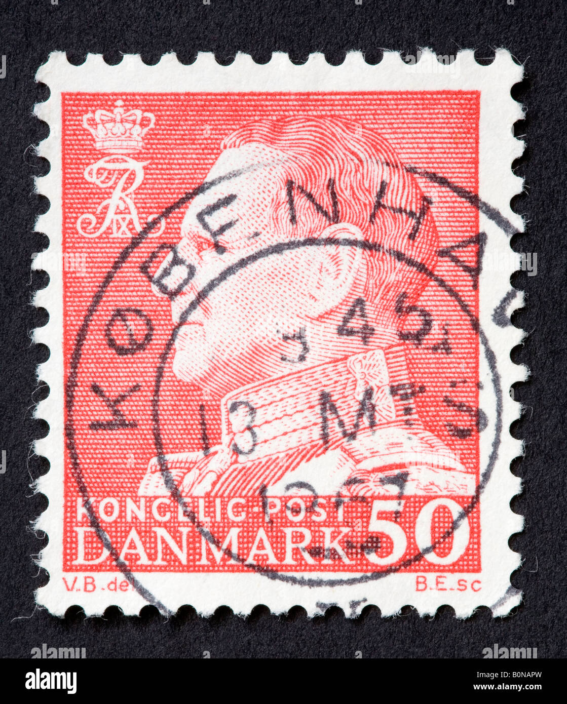 Dänischen Briefmarke Stockfoto