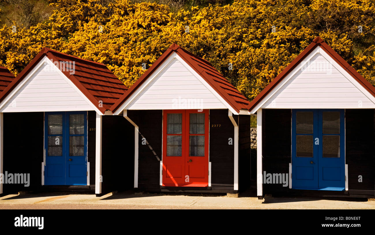 Strandhütten in Folge Stockfoto