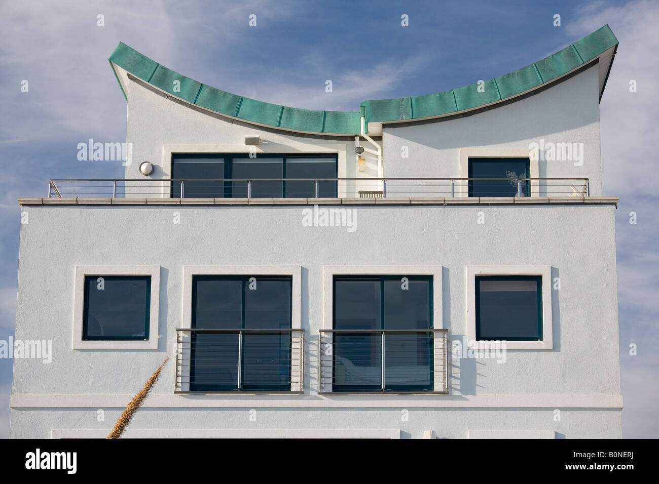 Haus direkt am Strand Sandbänke Dorset UK Stockfoto