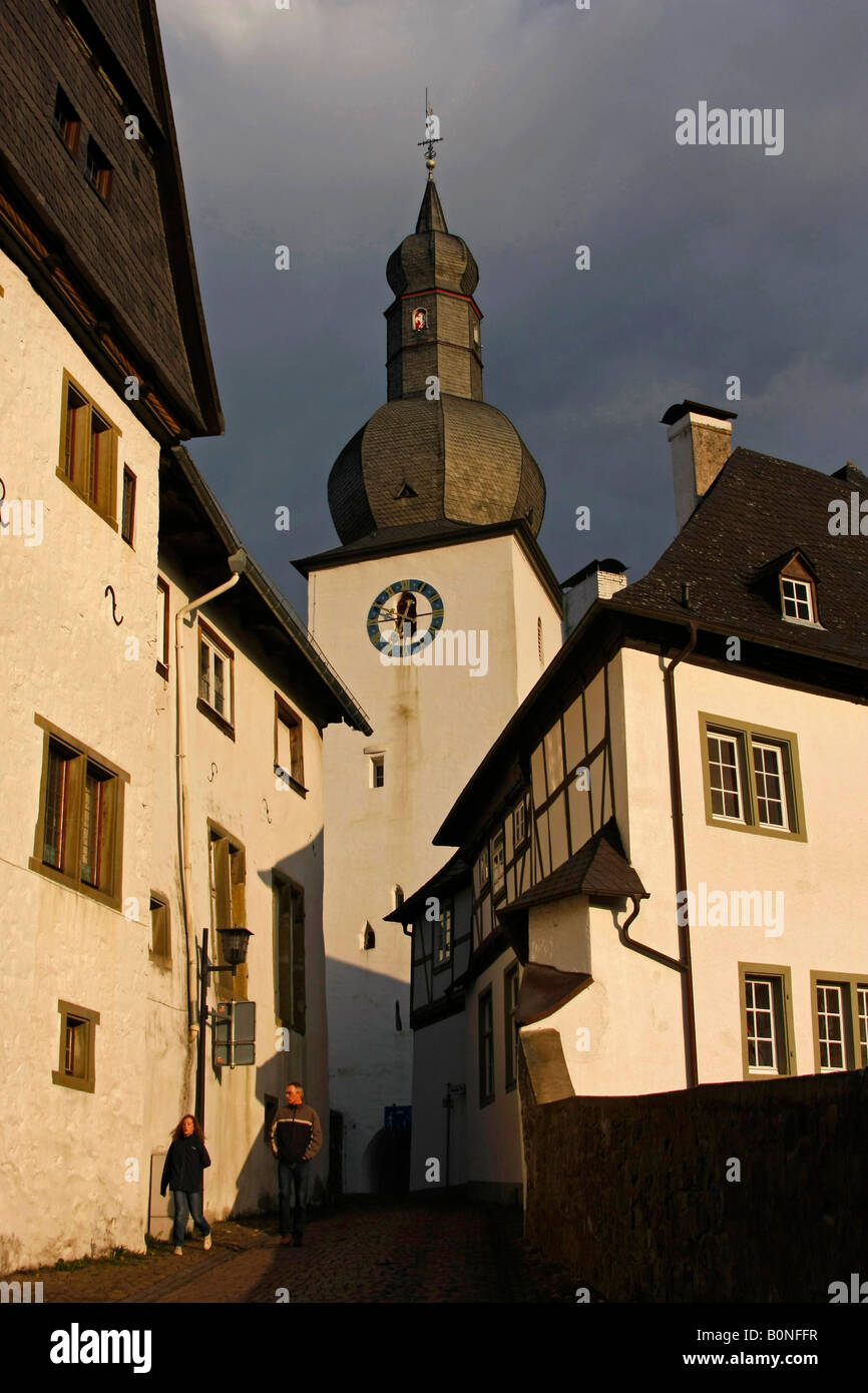 Altstadt und Bell tower in Arnsberg Sauerland Nordrhein-Westfalen-Deutschland Stockfoto