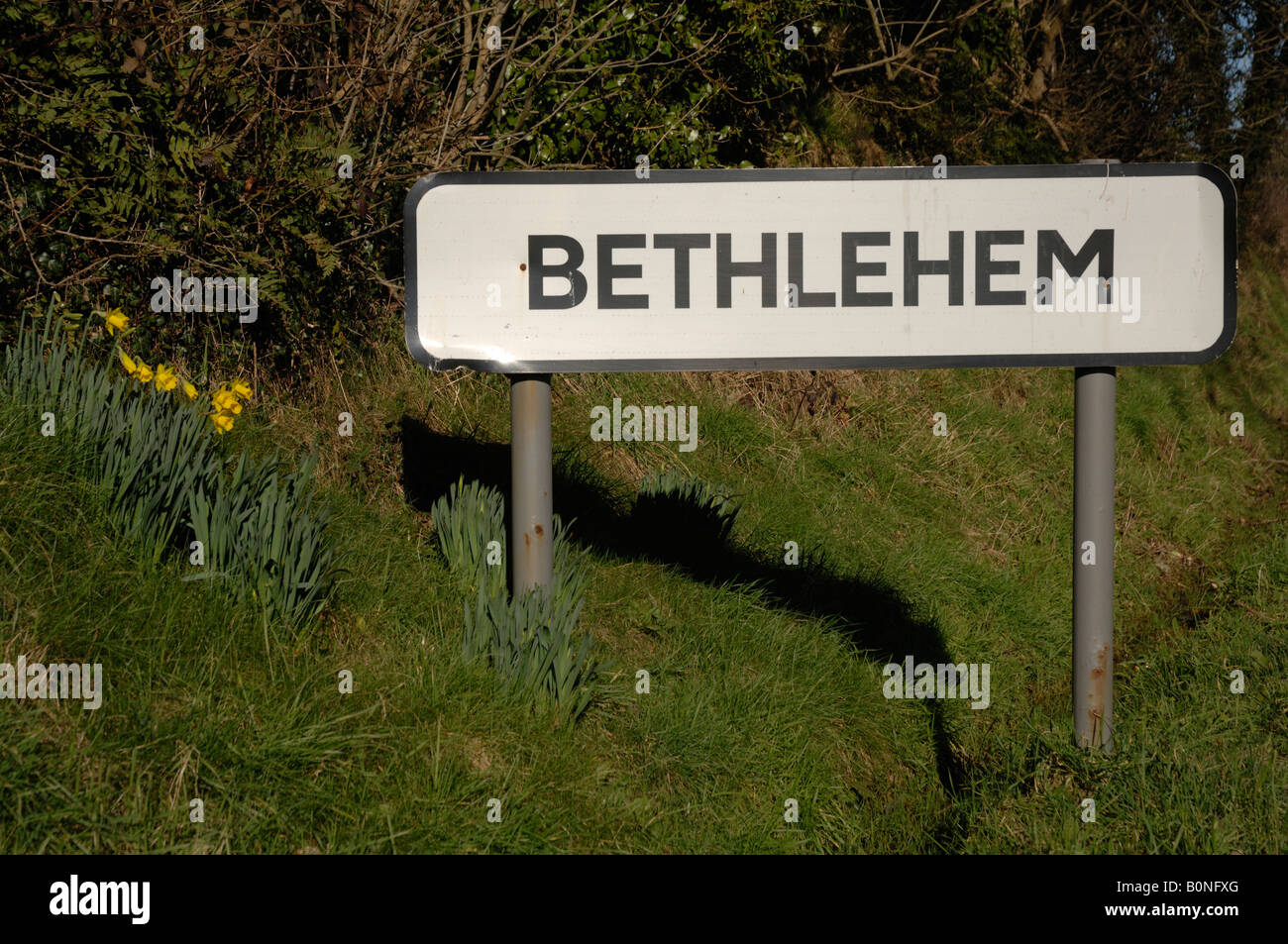 Bethlehem Dorf Straßenschild Pembrokeshire Wales UK Europe Stockfoto