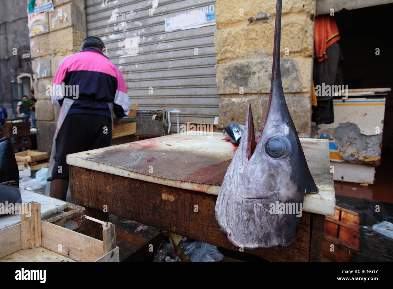 La Pescheria, Fischmarkt, Catania, Sizilien, Italien Stockfoto