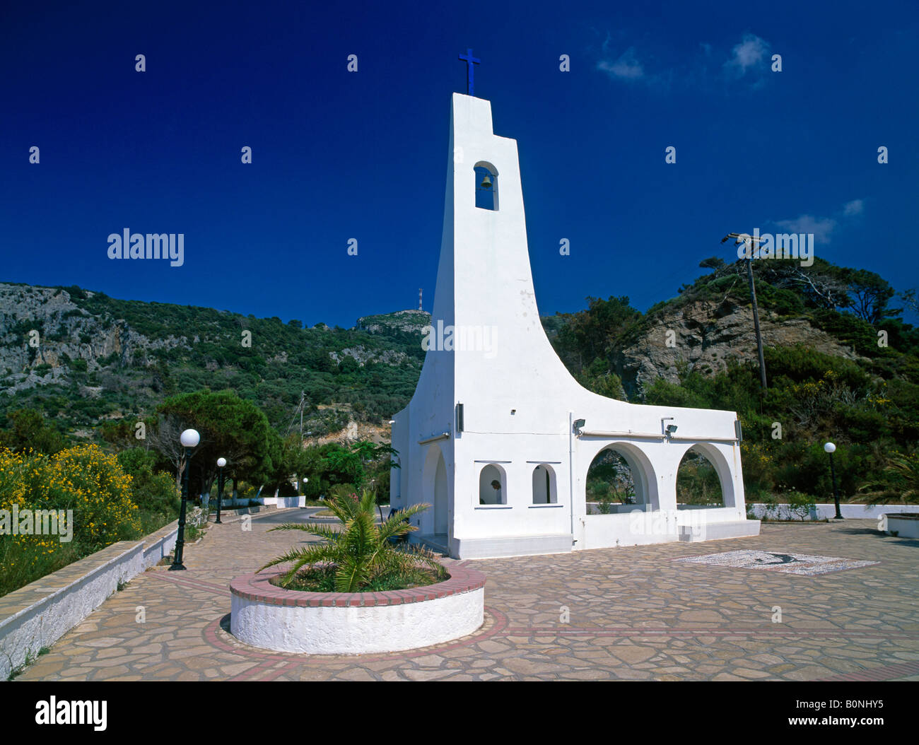 Samos Griechenland Potami Agios Nikolaos Kirche außen Stockfoto