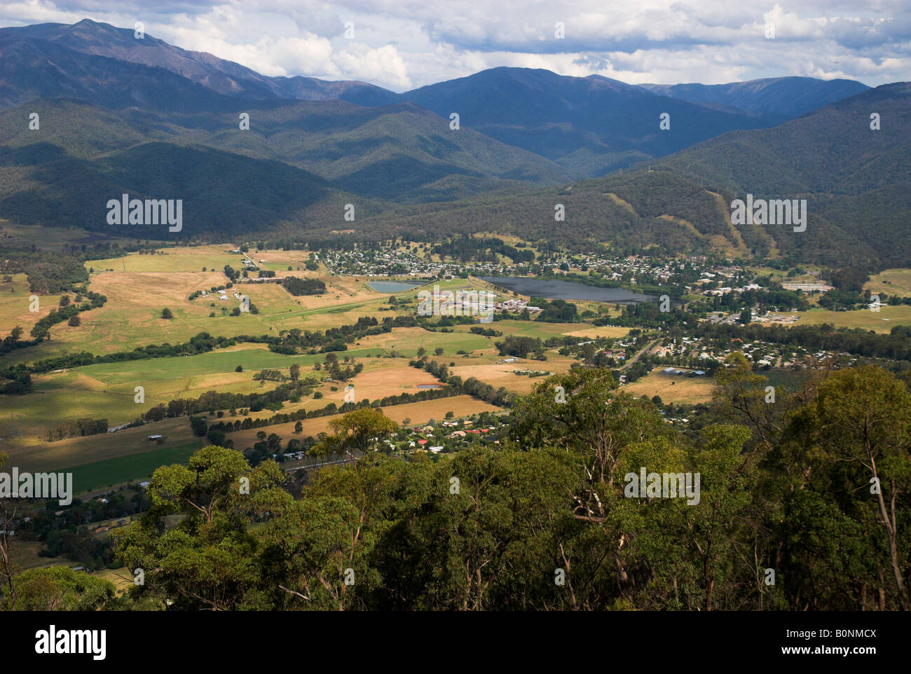 Mount Beauty Township, Victoria, Australien Stockfoto