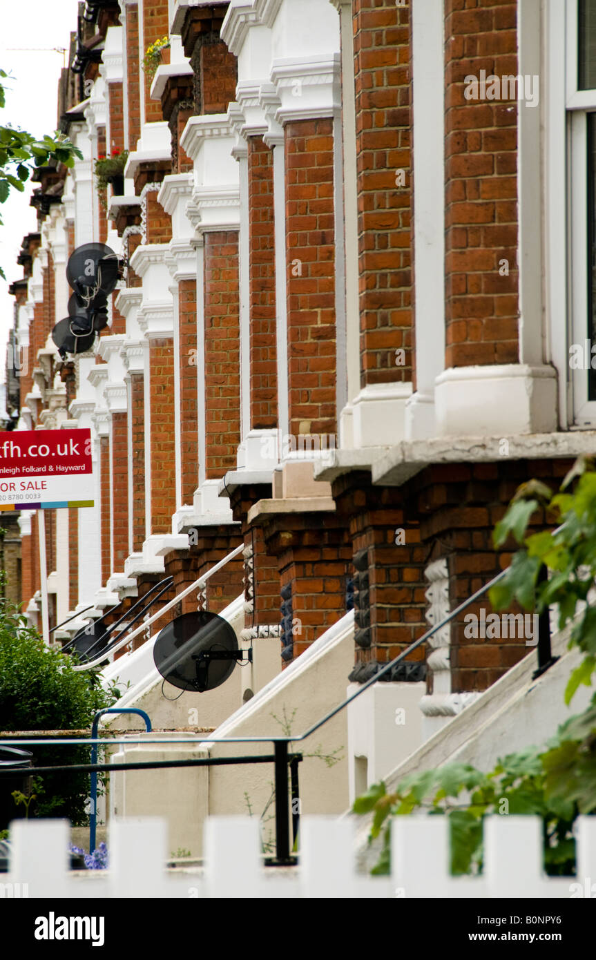 Reihenhäuser in London, England Stockfoto