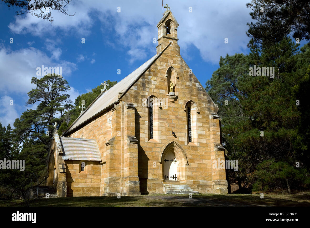 Außenaufnahme des St. Francis Xavier katholische Kirche, Berrima, new-South.Wales, Australien Stockfoto