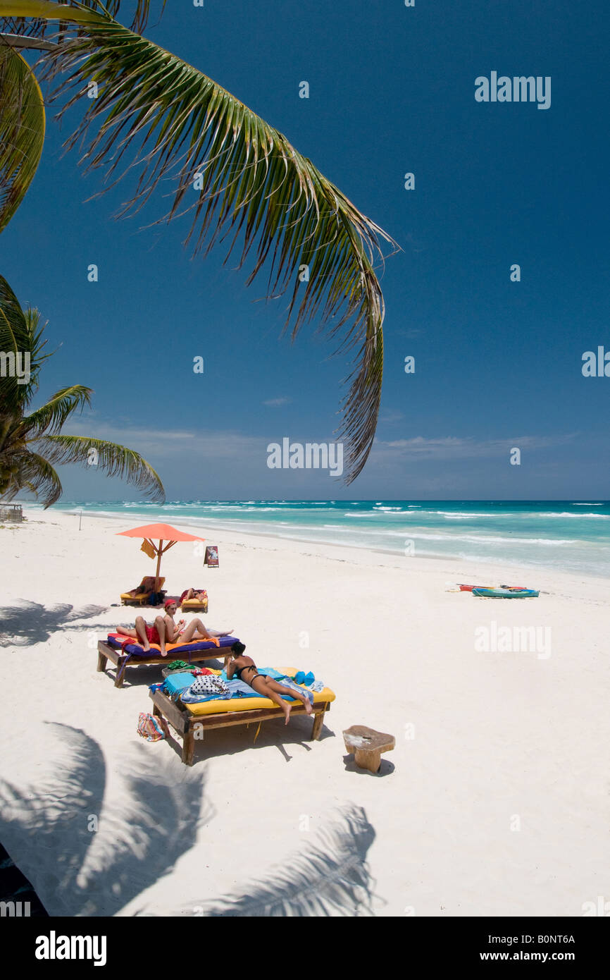 Strand von Tulum Mexiko Stockfoto