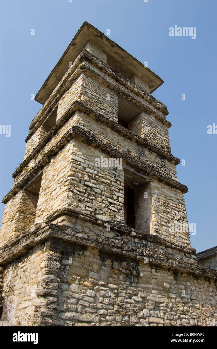Detail der Tower in der Burg in Palenque Maya-Ruinen Stockfoto